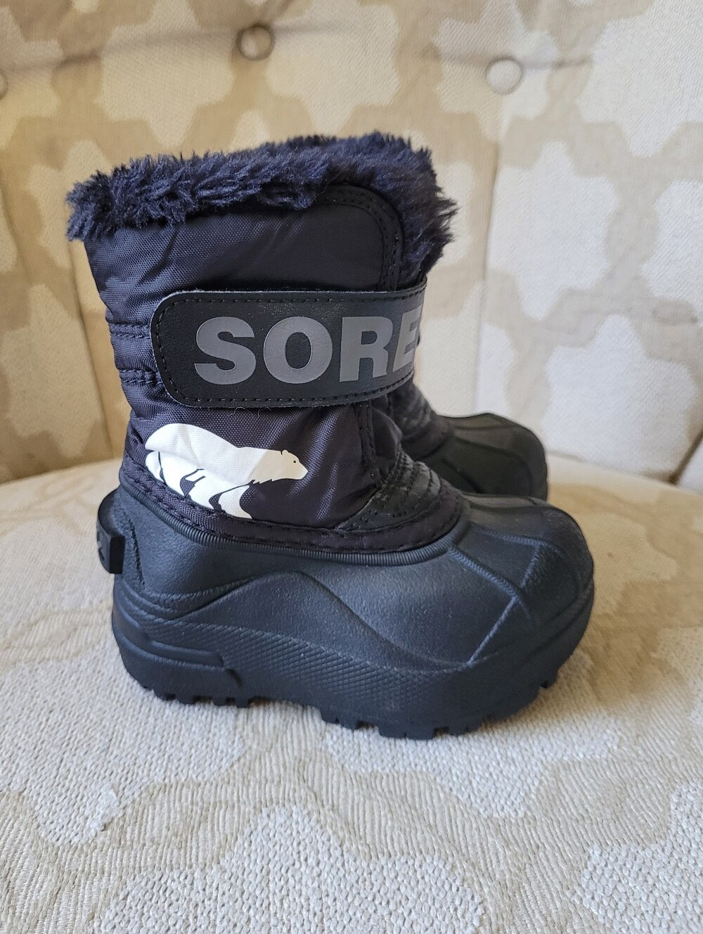 SOREL WINTER SNOW BOOTS BLACK EASY ON TODDLER LITTLE KIDS SIZE 5